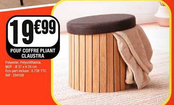 POUF COFFRE PLIANT CLAUSTRA