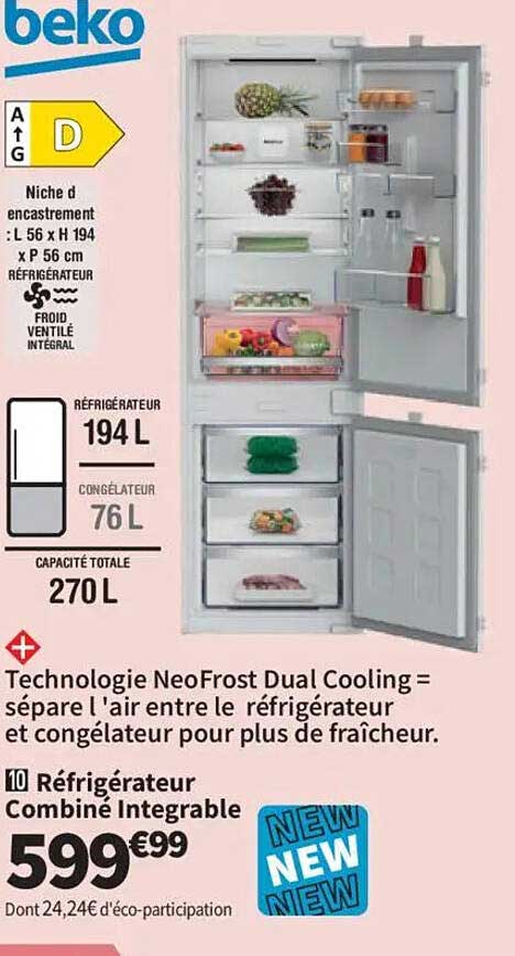 Réfrigérateur Combiné Intégrable