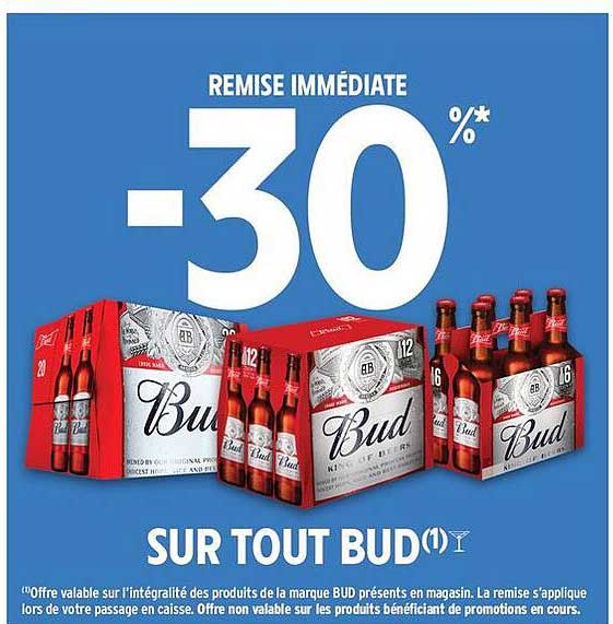 REMISE IMMÉDIATE -30% SUR TOUT BUD
