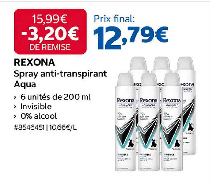 REXONA Spray anti-transpirant Aqua