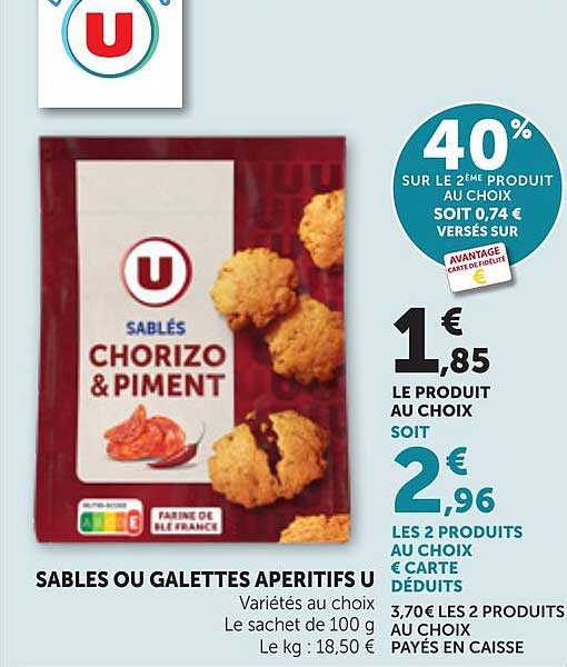 SABLES OU GALETTES APERITIFS U