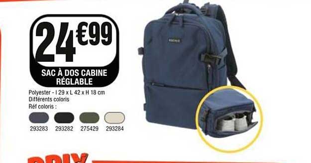 SAC À DOS CABINE RÉGLABLE