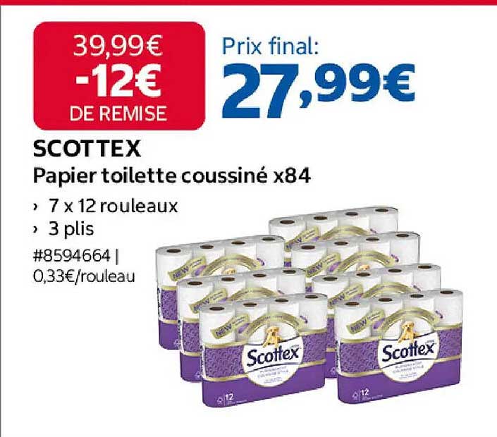 SCOTTEX Papier toilette coussiné x84