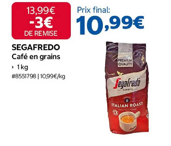 SEGAFREDO Café en grains 1 kg