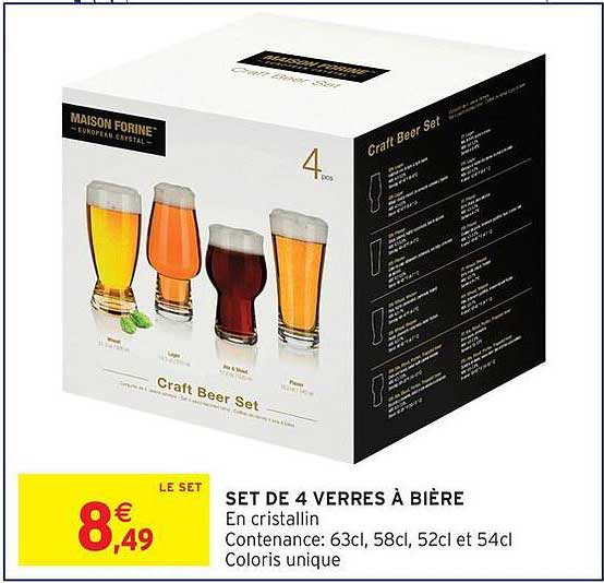 SET DE 4 VERRES À BIÈRE