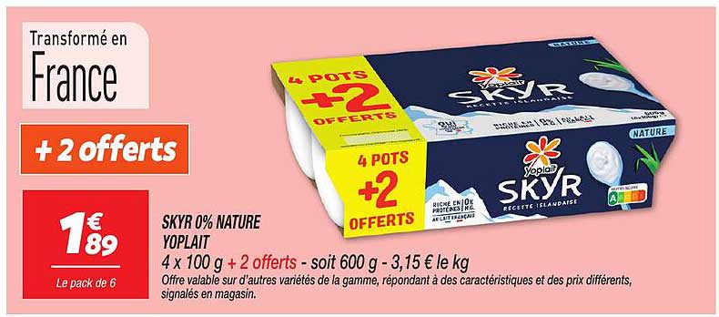 SKYR 0% NATURE YOPLAIT