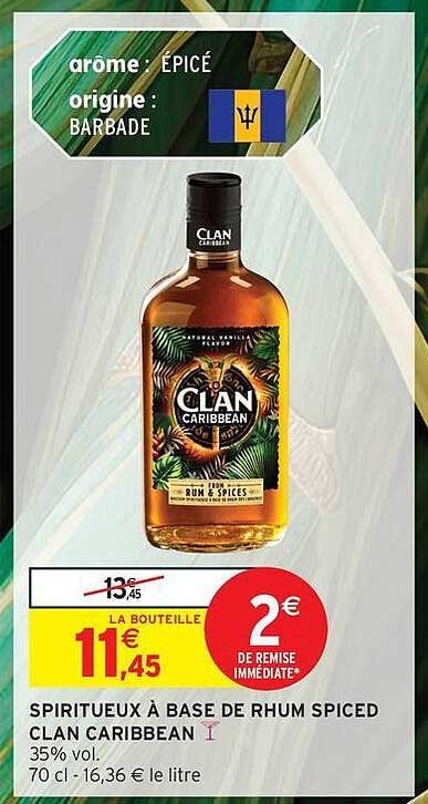 SPIRITUEUX À BASE DE RHUM SPICED CLAN CARIBBEAN