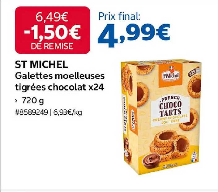 ST MICHEL Galettes moelleuses tigrées chocolat x24