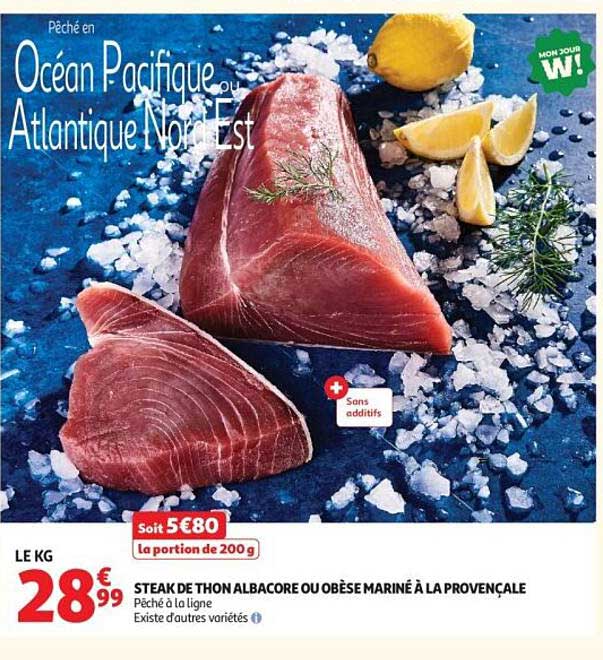 STEAK DE THON ALBACORE OU OBÈSE MARINÉ À LA PROVENÇALE