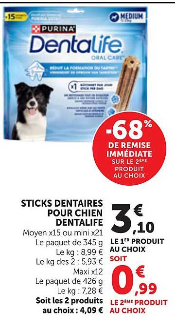 STICKS DENTAIRES POUR CHIEN DENTALIFE