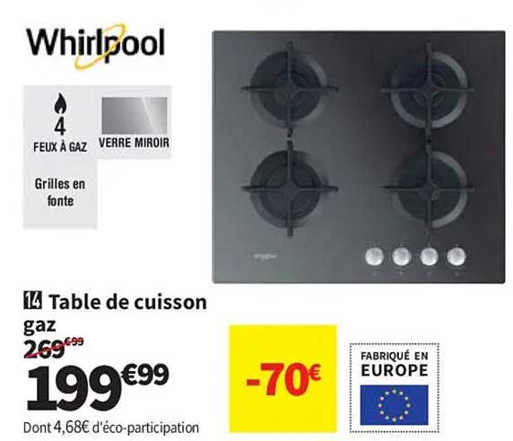 Table de cuisson gaz