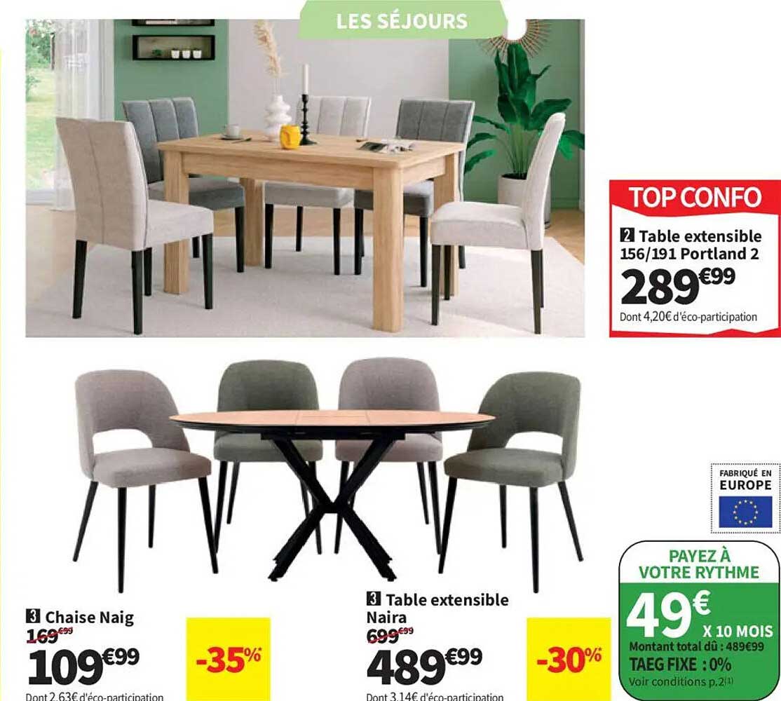 Table extensible 156/191 Portland 2