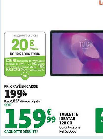 TABLETTE IDEATAB 128 GO