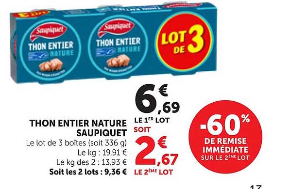 THON ENTIER NATURE SAUPIQUET