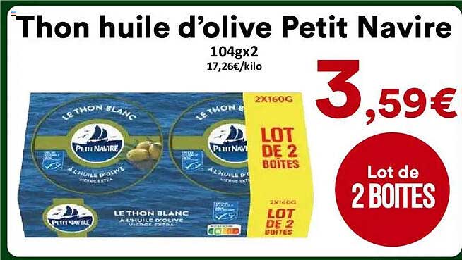 Thon huile d’olive Petit Navire