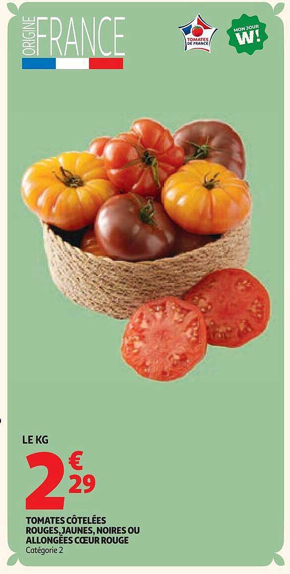 TOMATES CÔTELÉES ROUGES, JAUNES, NOIRES OU ALLONGÉES CŒUR ROUGE