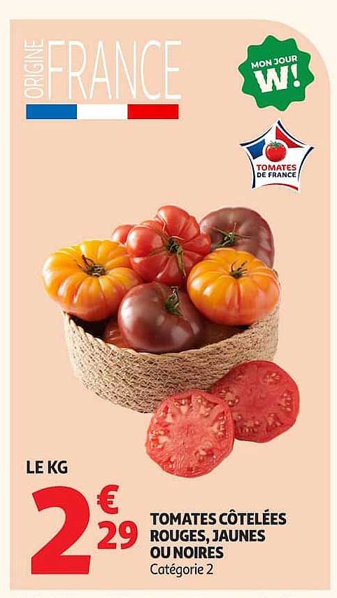 TOMATES CÔTELÉES ROUGES, JAUNES OU NOIRES Catégorie 2