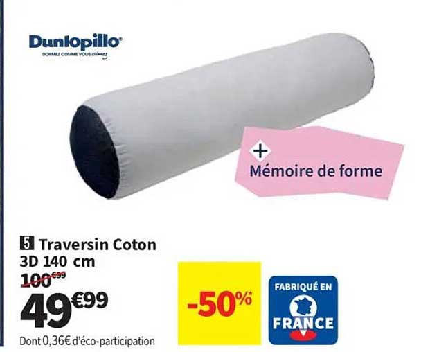 Traversin Coton 3D 140 cm