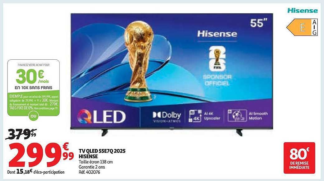 TV QLED 55E7Q 2025 HISENSE