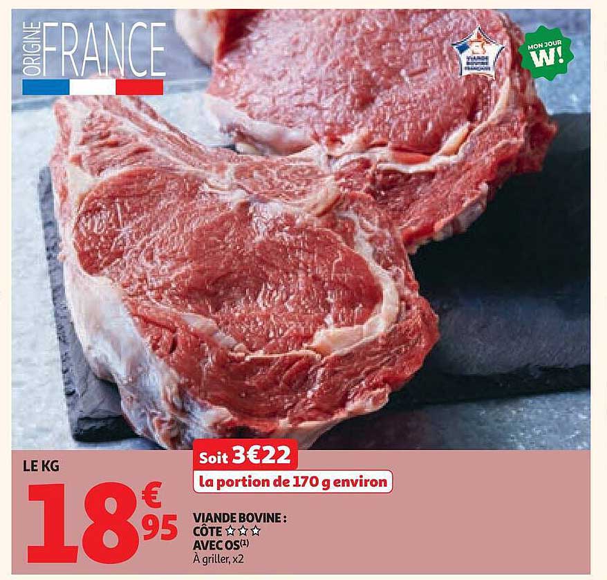 VIANDE BOVINE : CÔTE AVEC OS