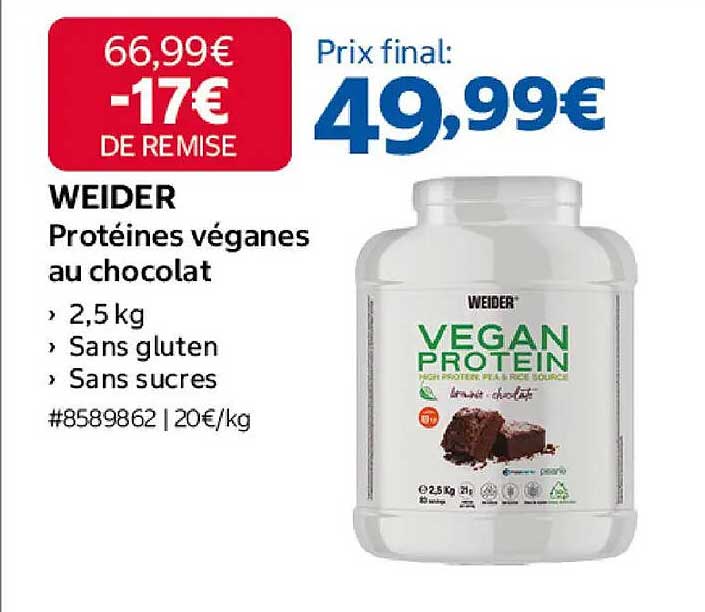 WEIDER Protéines véganes au chocolat