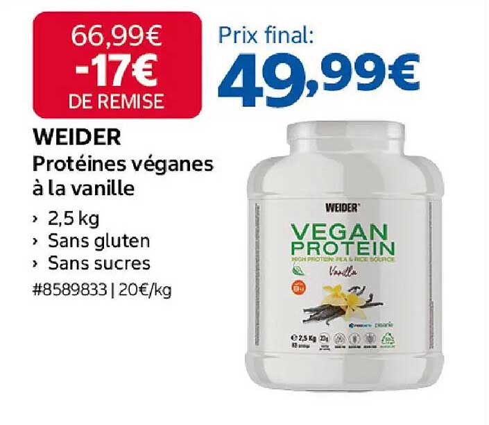 WEIDER Protéines végétales à la vanille