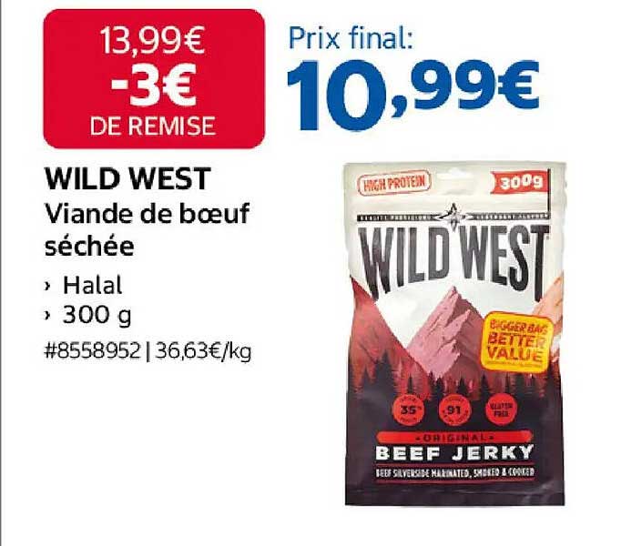 WILD WEST Viande de bœuf séchée
