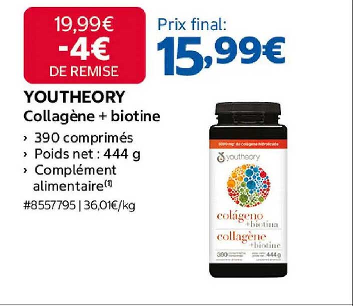 YOUTHEORY Collagène + biotine