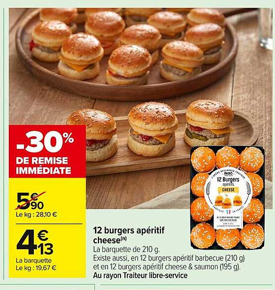12 burgers apéritif cheese