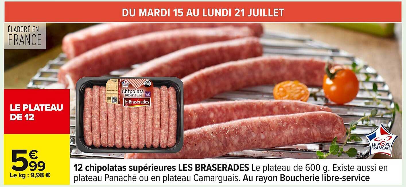 12 chipolatas supérieures LES BRASERADES