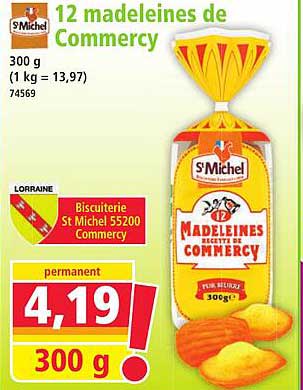 12 madeleines de Commercy