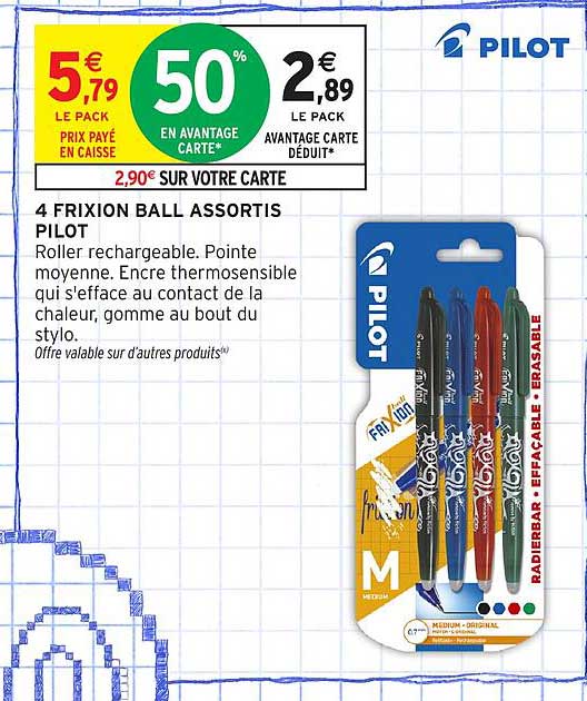 4 Frixion Ball Assortis PILOT