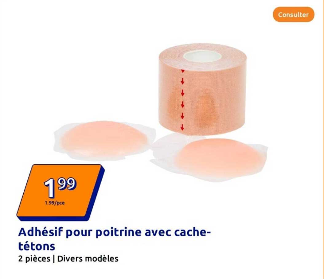 Adhésif pour poitrine avec cache-tétons