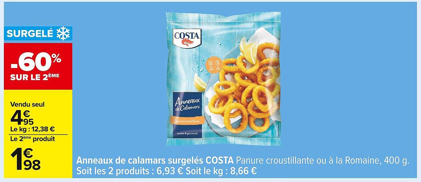 Anneaux de calamars surgelés COSTA
