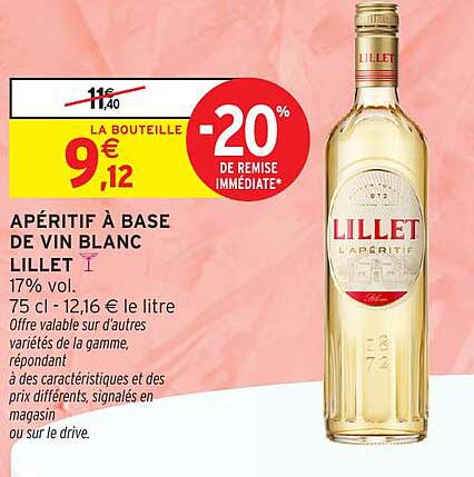 APÉRITIF À BASE DE VIN BLANC DE VIN LILLET