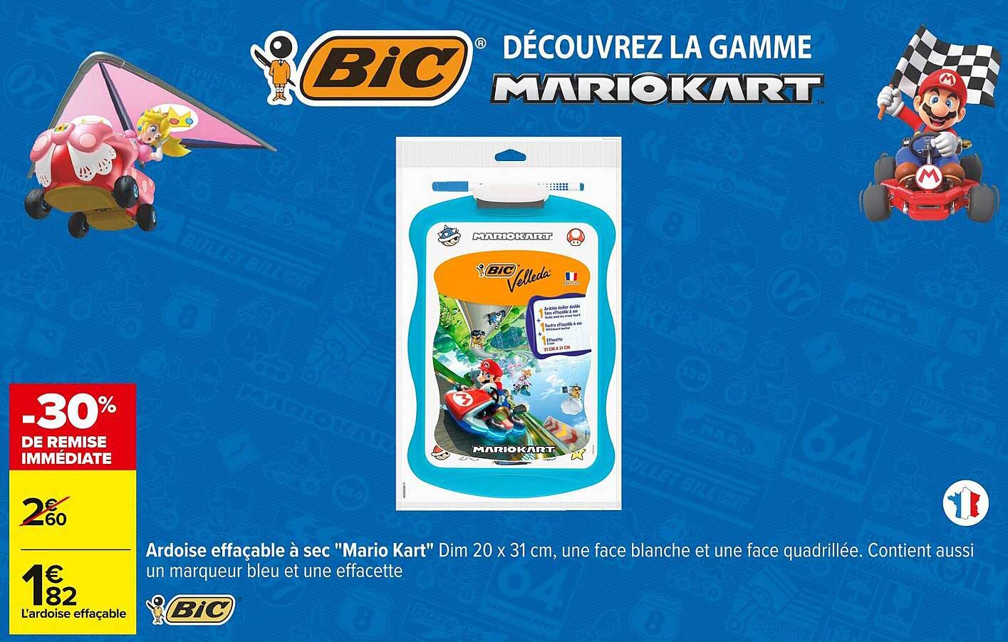 Ardoise effaçable à sec 'Mario Kart'