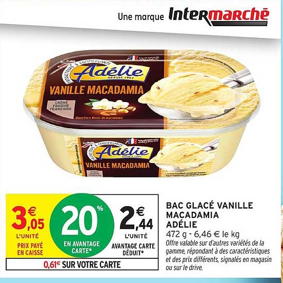 BAC GLACÉ VANILLE MACADAMIA ADÉLIE