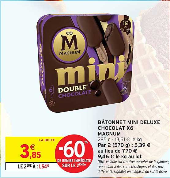 BÂTONNET MINI DELUXE CHOCOLAT X6 MAGNUM