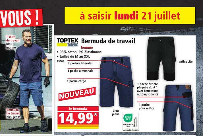 Bermuda de travail TOPTEX