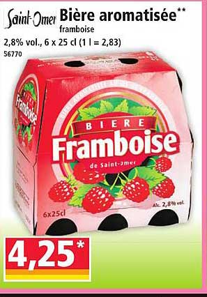 Bière aromatisée framboise