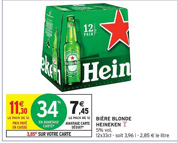 BIÈRE BLONDE HEINEKEN