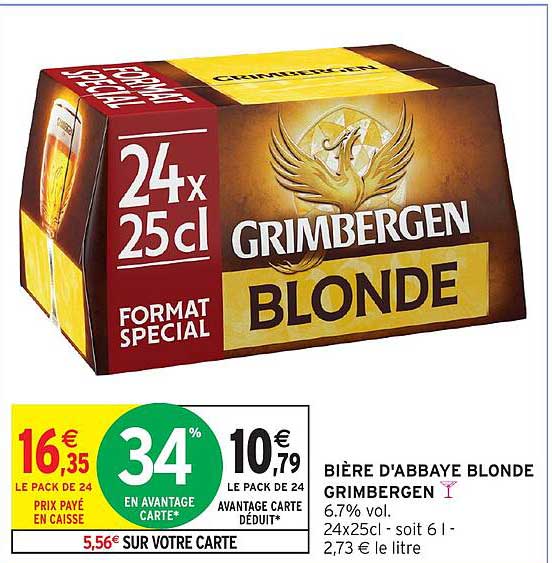 BIÈRE D'ABBAYE BLONDE GRIMBERGEN