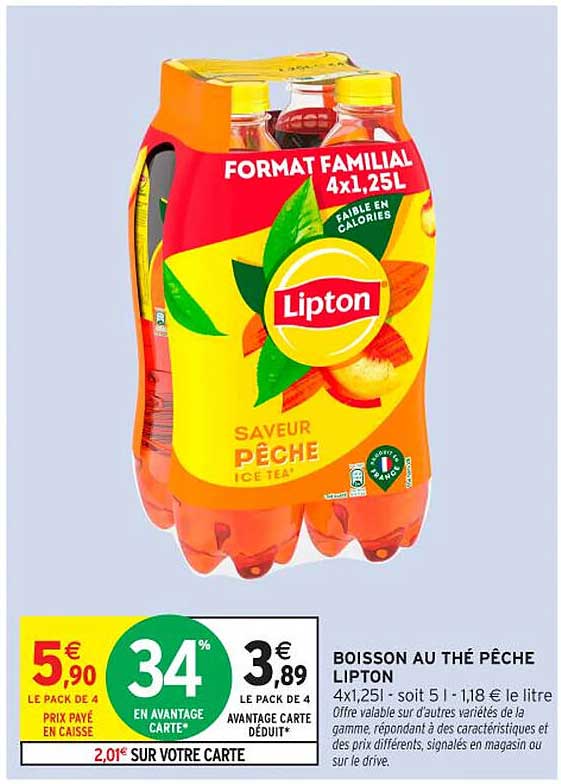 BOISSON AU THÉ PÊCHE LIPTON