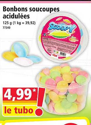 Bonbons soucoupes acidulées