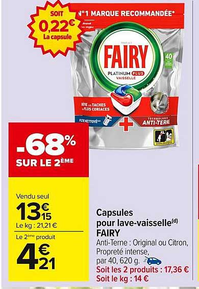 Capsules pour lave-vaisselle FAIRY