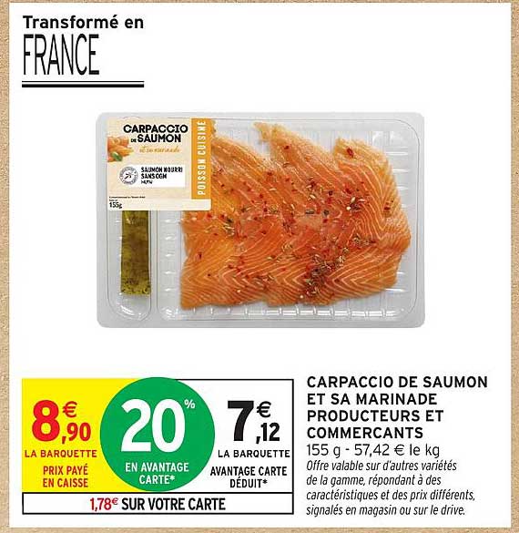 CARPACCIO DE SAUMON ET SA MARINADE PRODUCTEURS ET COMMERÇANTS
