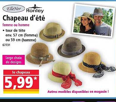 Chapeau d’été femme ou homme