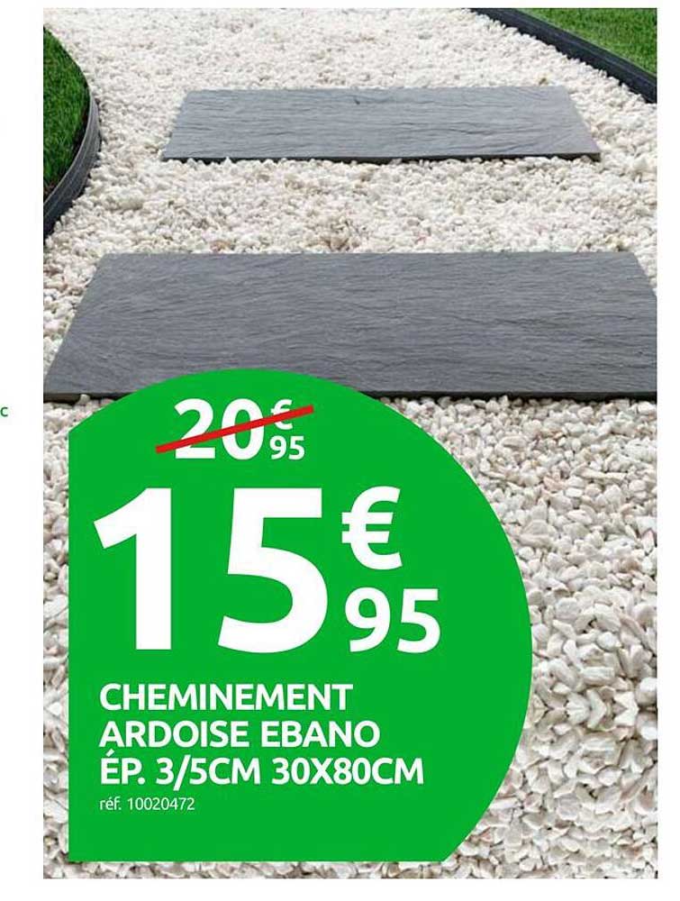 CHEMINEMENT ARDOISE EBANO ÉP. 3/5CM 30X80CM