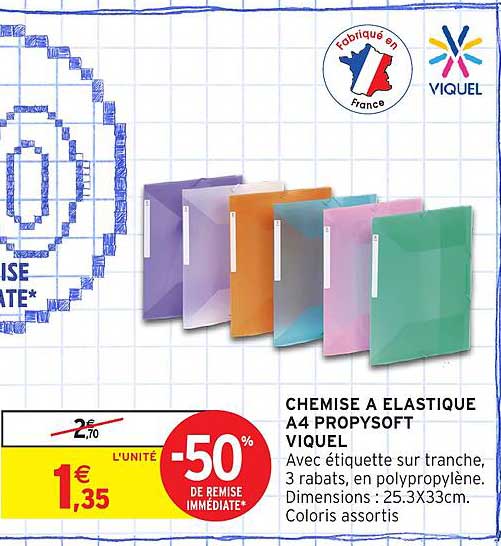 CHEMISE A ELASTIQUE A4 PROPYSOFT VIQUEL