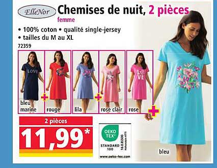 Chemises de nuit, 2 pièces